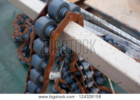 conveyor chain line assembly in technology line