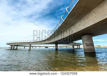 Jose Ignacio Uruguay March 08 2016 - A new bridge on a Uruguayan lagoon Garzon affording 360-degree views replaces a system of slow rafts which allowed only two cars to pass at time