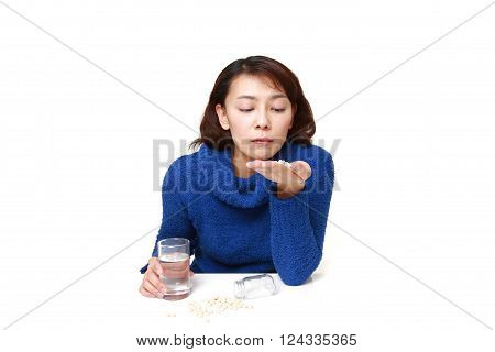 portrait of Asian woman suffers from melancholy