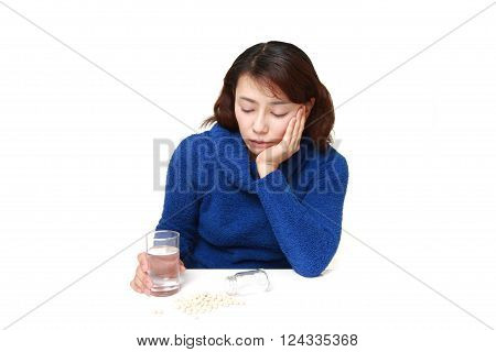 portrait of Asian woman suffers from melancholy