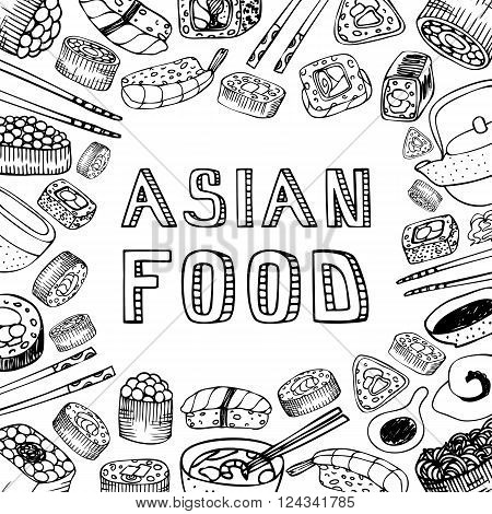 Asian Food Background.