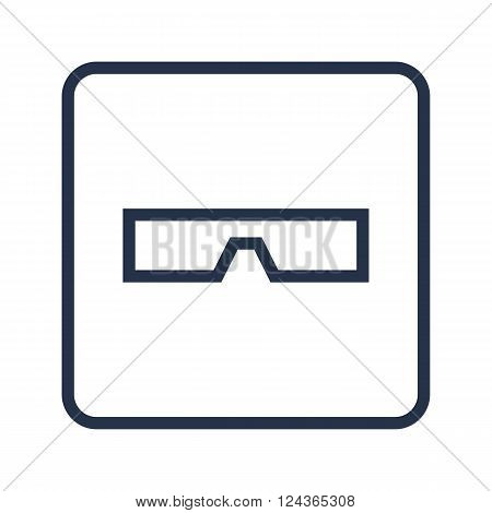 3D Glass Icon In Vector Format. Premium Quality 3D Glass Icon. Web Graphic 3D Glass Icon Sign On Blu