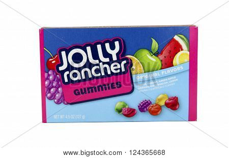 SPENCER WISCONSIN - April4 2016: Box of Joly Rancher Gummies Candy Jolly Rancher is a brand of sweet sour candies founded in 1949