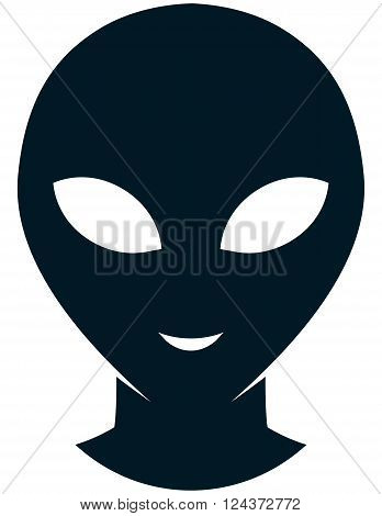 Roswell space alien face head vector icon isolated