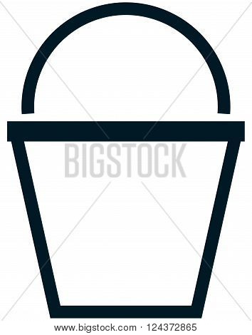Bucket vector icon line illustration isolated on white