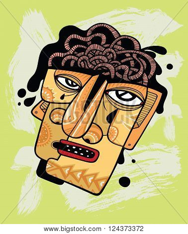 Human head with open boiling brain. Concept about person who is having a nervous breakdown.