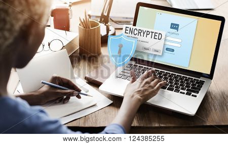 Encrypted Information Data Binary Password Safe Concept