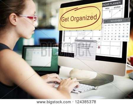 Get Organized Tidy Up Clean Schedule To Do Concept