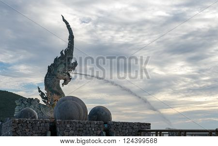 Naga statue in Songkhla Province South of Thailand