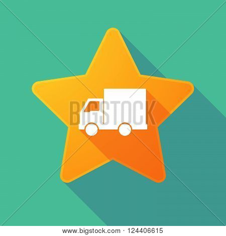 Long Shadow Star With A  Delivery Truck