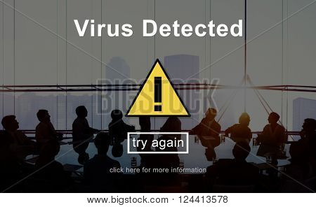 Virus Detected Protection Security Spyware Malware Concept