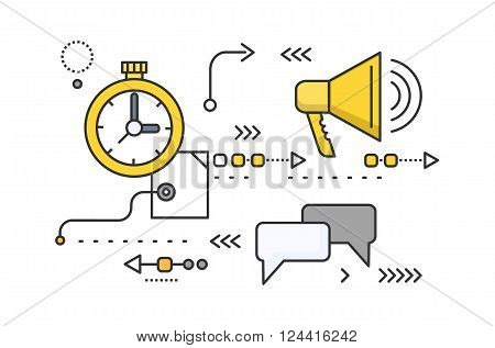 Support icon flat design. Technical support. Service technical business consultant chat communication, internet web online technology, management and contact. Man support operator. Computer technician