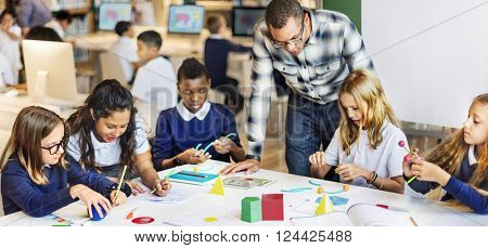 Education School Teacher Student Digital Tablet Technology Concept