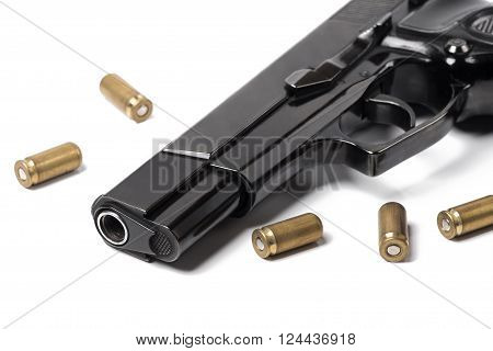 Close up gas gun on white background