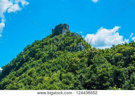 Abandoned medieval fortress Okic near Samobor in Croatia