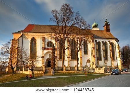 LEVOCA, SLOVAKIA - MARCH 18, 2016: Church in medieval town of Levoca in eastern Slovakia on March 18, 2016.