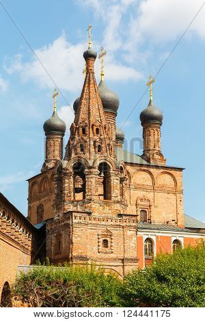 Krutitsy Metochion of Russian Orthodox Church, in the summer on a sunny day. Moscow, Russia