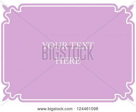 Simple Pink Vector Line Border Frame Isolated Illustration
