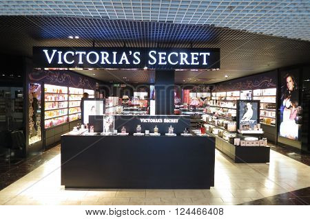 LINATE, ITALY - CIRCA JANUARY 2016: Victoria's Secret brand store at the Airport of Linate