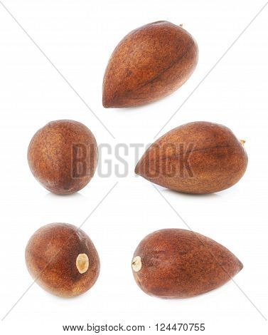 Avocado fruit's pit seed isolated over the white background, set of five different foreshortenings