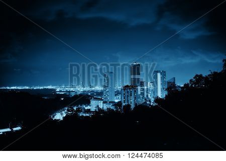 Singapore architecture and urban cityscape night view