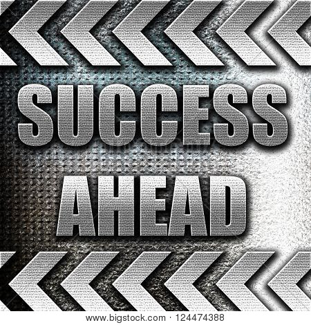 Grunge metal Success sign with smooth lines and some highlights