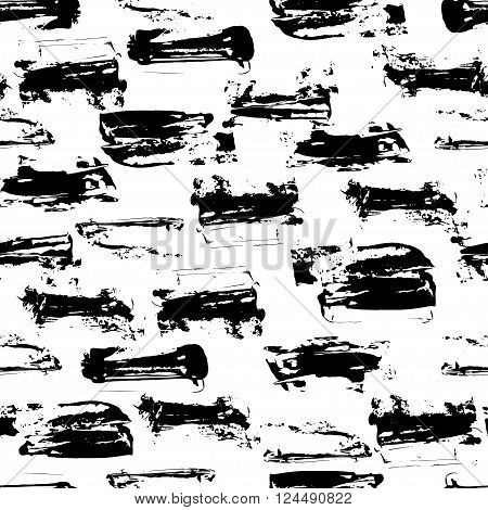 vector illustration. Grunge. seamless pattern of strokes. Black and white