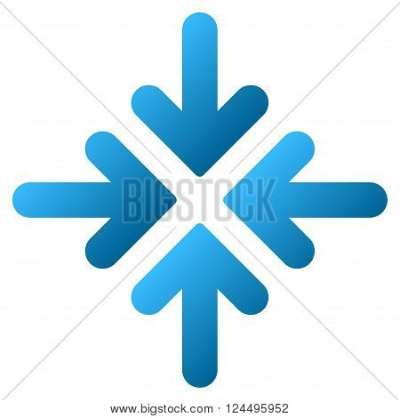 Quadro Collide Arrows vector toolbar icon for software design. Style is a gradient icon symbol on a white background.