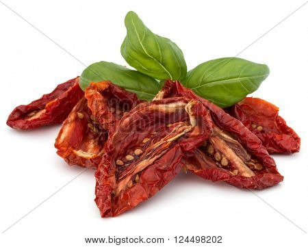 Dried tomatoes isolated on white background cutout