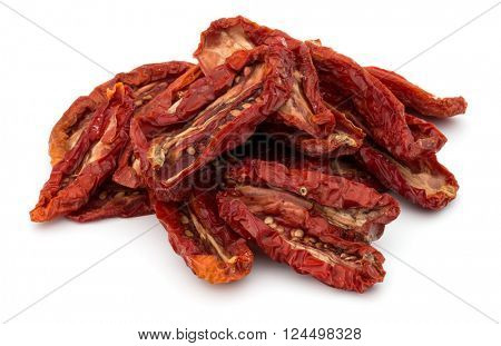 Dried tomatoes isolated on white background cutout