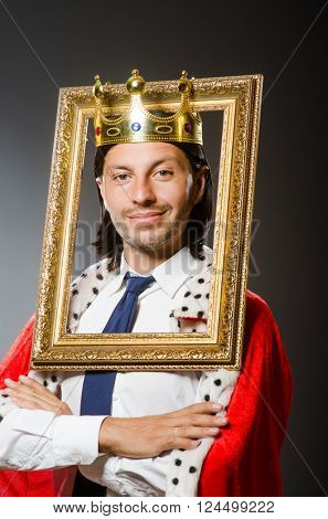 Young king businessman in royal concept