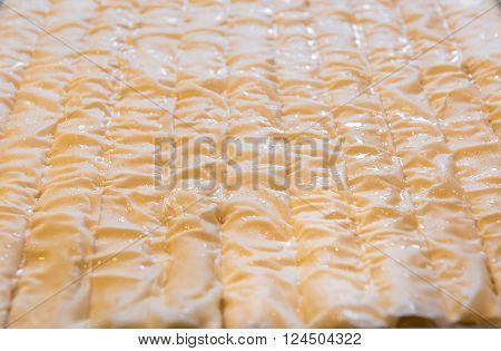 Baked Homemade Traditional Balkan Dish Burek. Cheese Or Meat Pie