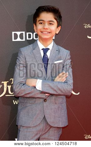 Neel Sethi at the Los Angeles premiere of 'The Jungle Book' held at the El Capitan Theatre in Hollywood, USA on April 4, 2016.