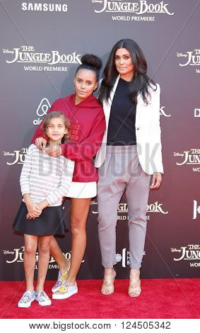 Rachel Roy, Tallulah Ruth Dash Ava Dash at the Los Angeles premiere of 'The Jungle Book' held at the El Capitan Theatre in Hollywood, USA on April 4, 2016.