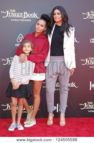 Rachel Roy, Tallulah Ruth Dash Ava Dash at the Los Angeles premiere of 'The Jungle Book' held at the El Capitan Theatre in Hollywood, USA on April 4, 2016.