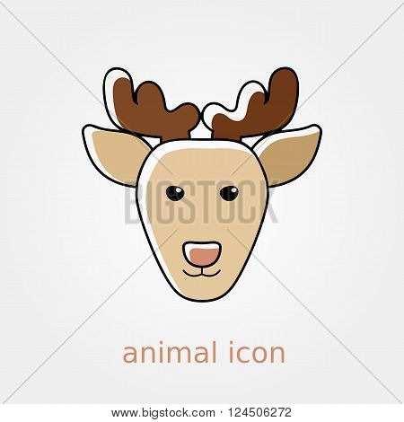 Deer flat icon. Animal head vector illustration eps 10