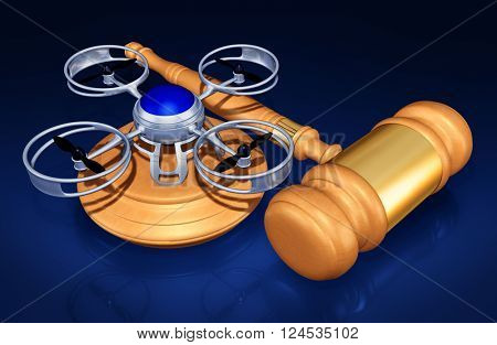 Aerial Drone Legislation Legal 3D Illustration Concept 