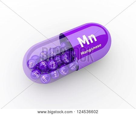 3d pills with manganese Mn element dietary supplements