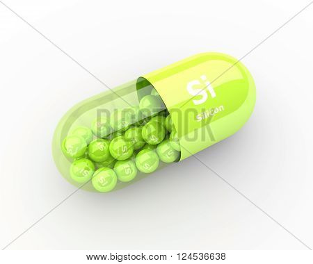 3d pills with silicon Si element dietary supplements