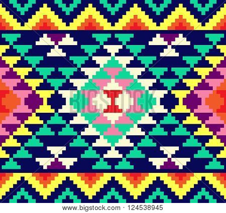Tribal seamless colorful geometric pattern. Ethnic vector texture.Traditional ornament.