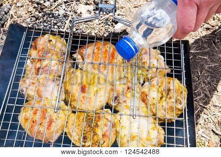 juicy and tasty chicken on the grill. Stock images