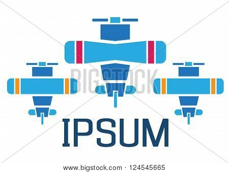 Flying aircraft squadron logotype, the vector logo template.
