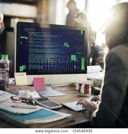Php Programming Html Coding Cyberspace Concept