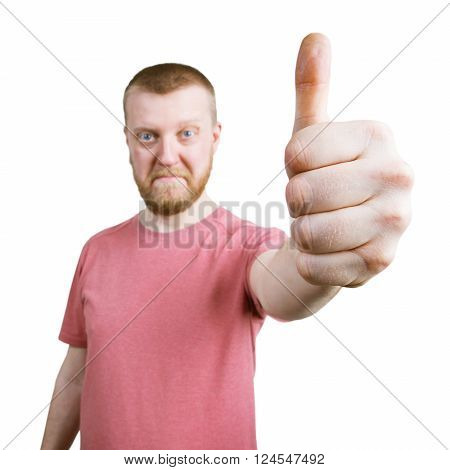 Redbeard man shows that he has all the good