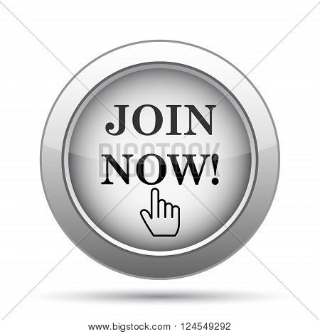 Join now icon. Internet button on white background.