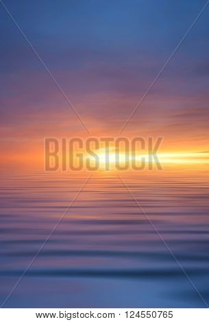 Seascape during sunrise. Beautiful natural summer seascape