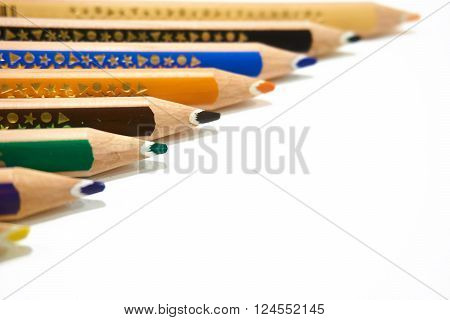 color pencil on white background align angle