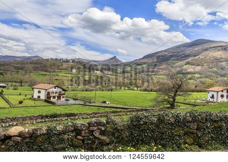 Sunday walk near the village  basgue Erratzu