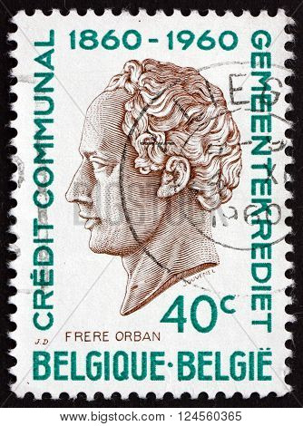 BELGIUM - CIRCA 1960: a stamp printed in the Belgium shows H. J. W. Frere-Orban Portrait Was a Belgian Liberal Politician and Statesman circa 1960