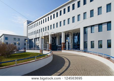 GOMEL, BELARUS - APRIL 3, 2016: Republican Scientific and Practical Center of Radiation Medicine and Human Ecology Gomel Belarus
